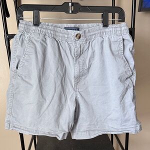 Men's Light Gray Elastic-Waist Casual Shorts
